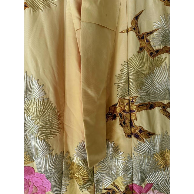 Vintage Japanese Ceremonial Wedding Kimono with Embroidery Designs For Sale In Atlanta - Image 6 of 13