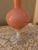 Vintage Italian-Style Pink Opaline Glass Trumpet Vase With Iridescent Pedestal For Sale - Image 9 of 9