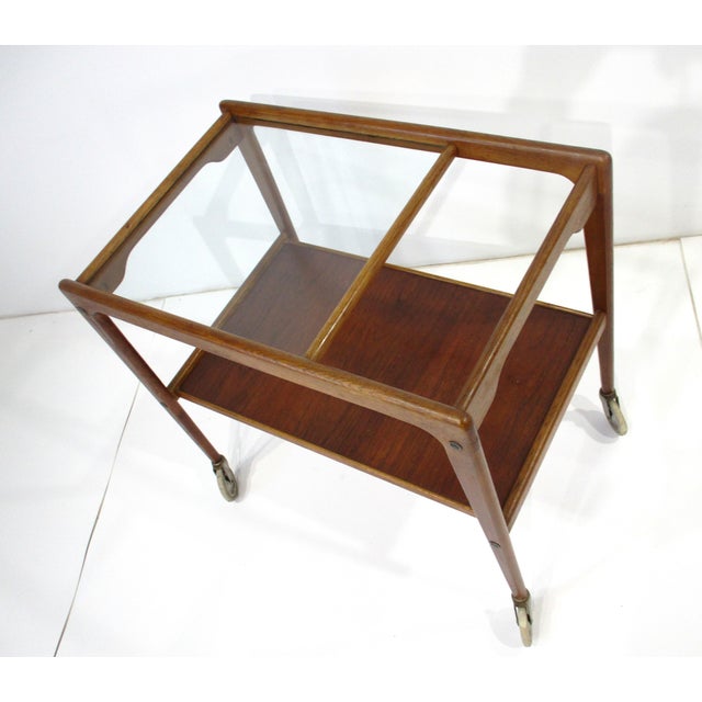 Brown Yngve Ekstrom Teak Rolling Bar Cart Sweden For Sale - Image 8 of 11
