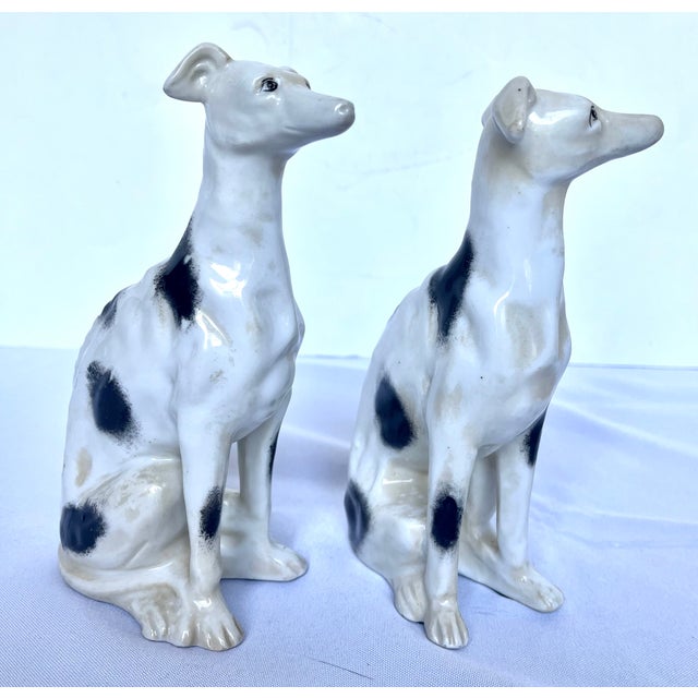 Vintage Maitland-Smith Hand-Painted Porcelain Whippet Figurines - A Pair For Sale - Image 17 of 18