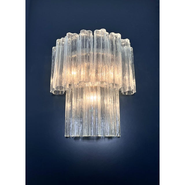 Vintage Murano Glass Tube Wall Sconces, 1990s, Set of 2 For Sale - Image 4 of 17