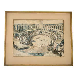 Joseph Pennell Original Watercolor “Roman Amphitheatre, Arles France” 1883 Architectural View