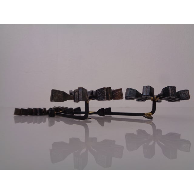 Swedish Brutalist Iron and Gold Flower Wall Sculpture, 1960s For Sale - Image 15 of 18