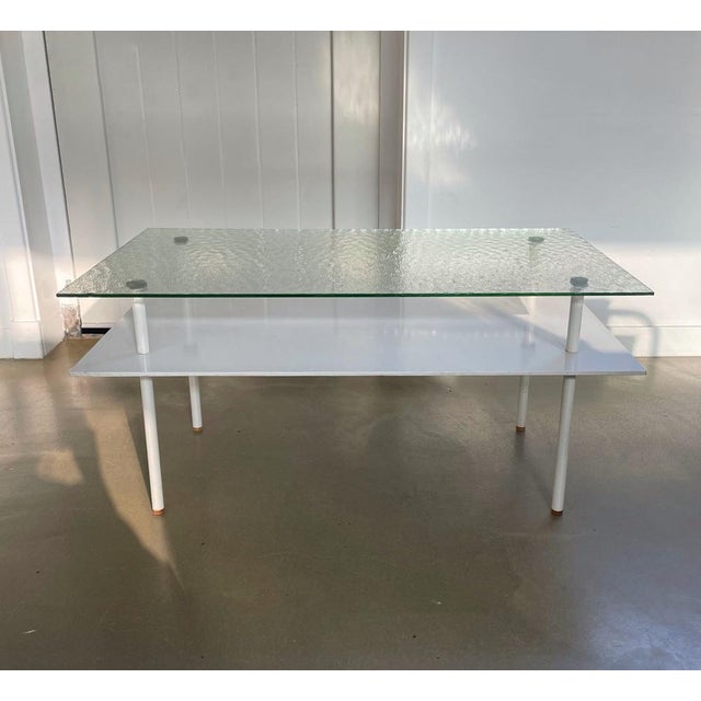 Coffee table designed by elmar berkovich, circa 1930. Manufactured by metz and co. (netherlands). Tubular legs, wood...