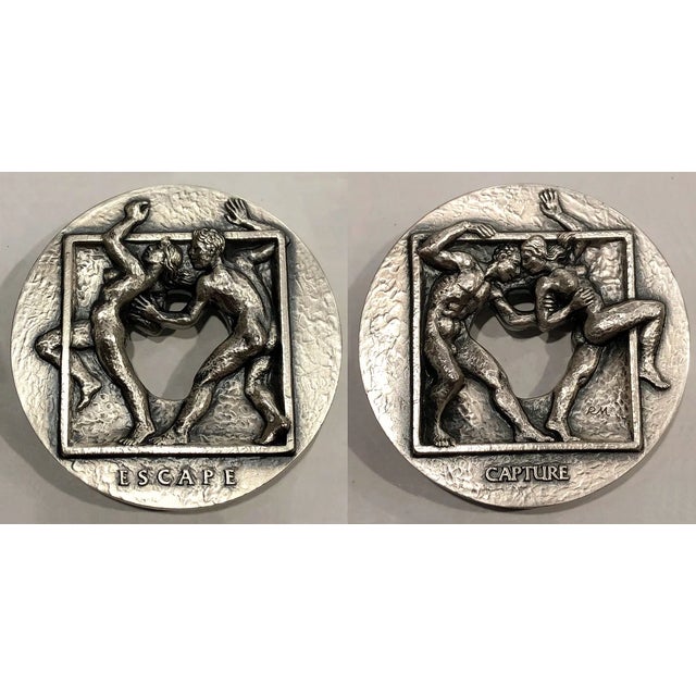 Escape & Capture, 1985 sculptural medal by Richard McDermott Miller (American, 1922–2004). This work is the 112th issue of...