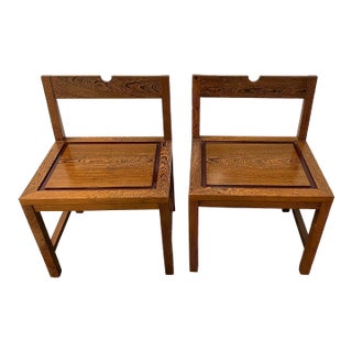 Late 20th Century Vintage Solid Side Chairs by Studio Upstairs - a Pair For Sale