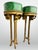 Late 19th Century/Early 20th Century. Bellflower & rosette decorated stands with hoof feet. Demilune metal forms set with...