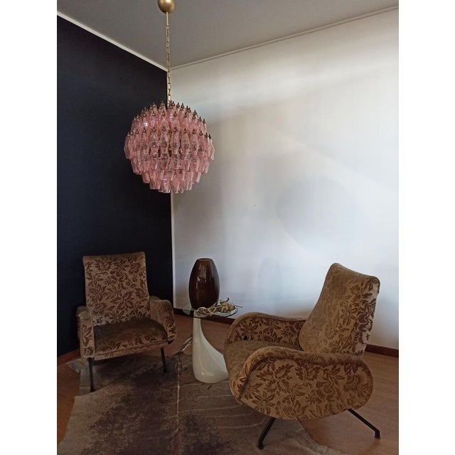 Spherical Murano Glass Candelier with 140 Pink Glasses For Sale - Image 10 of 18