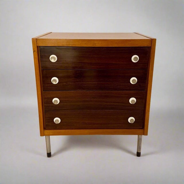 Brown 1960s Small Italian Modernist Chest of Drawers For Sale - Image 8 of 9