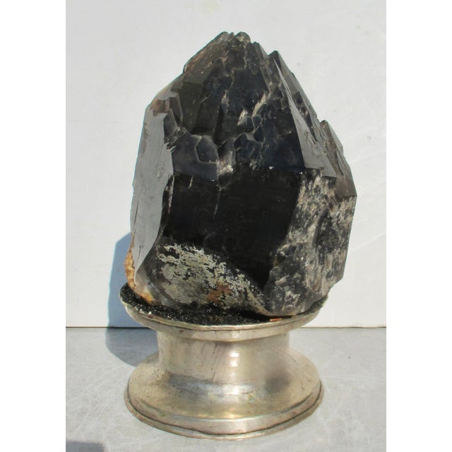 Contemporary Black Quartz Natural Crystal Point For Sale - Image 3 of 9