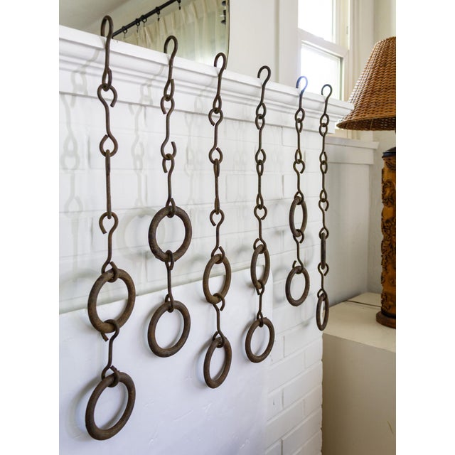 Rustic Rustic 19th Century Sculptural Farmers Chains Set of Six For Sale - Image 3 of 10