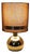 Vintage Gilt Metal Ball Table Lamp with Brown Fabric Shade from Bewatt, 1980s For Sale