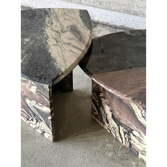 Stone Vintage Cipollino Marble Coffee Tables, 1970s, Set of 2 For Sale - Image 7 of 10