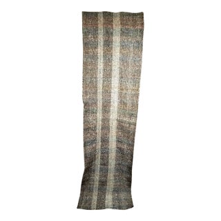 Vintage Turkish Kilim Rug, Handwoven Wool, Stripe Pattern, Ivory & Gray, 3x9 For Sale