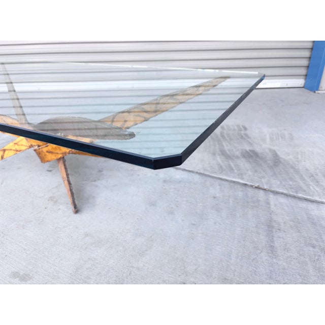 Silas Seandel Mid-Century Sculptural Brass and Glass Coffee Table, 1970s For Sale - Image 12 of 14