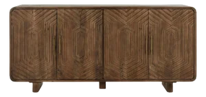 Modern Prism Walnut Buffet Credenza