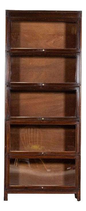 Large Gunn Mahogany Glazed Sectional Bookcase, 1900