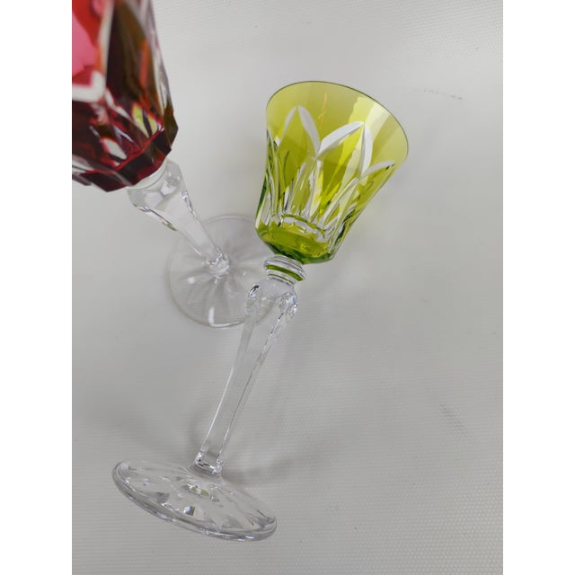 Chartreuse Crystal Glasses with Camargue Pattern from Saint Louis, 1960s, Set of 2 For Sale - Image 8 of 10