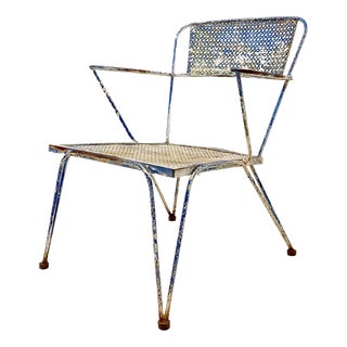 Vintage Perforated Metal Armchair by Mathieu Matégot, 1950s For Sale