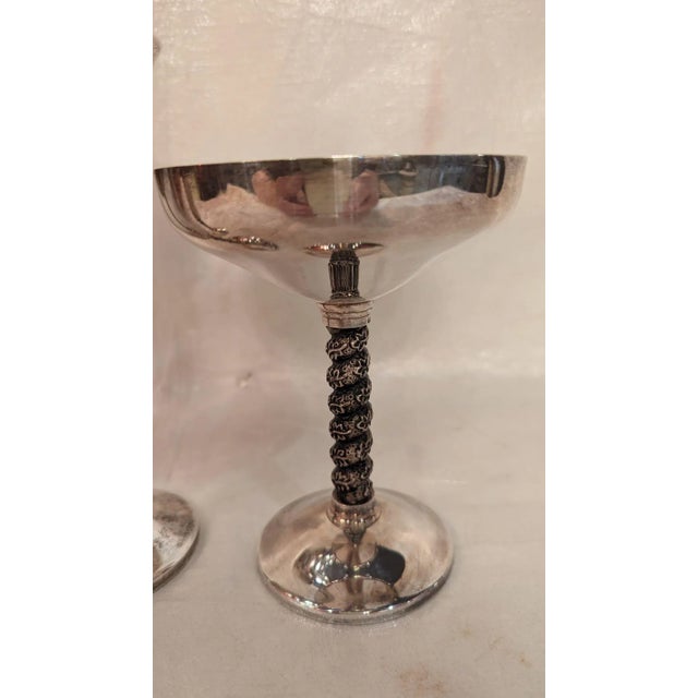 1960s Silverplate Stemware Set- 3 Pieces For Sale - Image 6 of 10