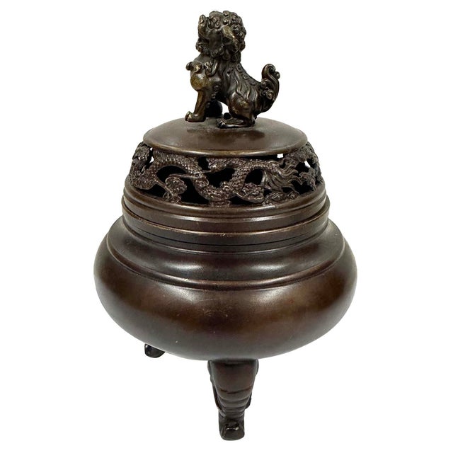 Mid-20th Century Chinese Bronze Tripod Incense Burner (Censer) For Sale - Image 4 of 16