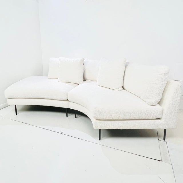 Modern 2 Piece Curved "Slice" Sectional Sofa by Thayer Coggin For Sale - Image 3 of 14