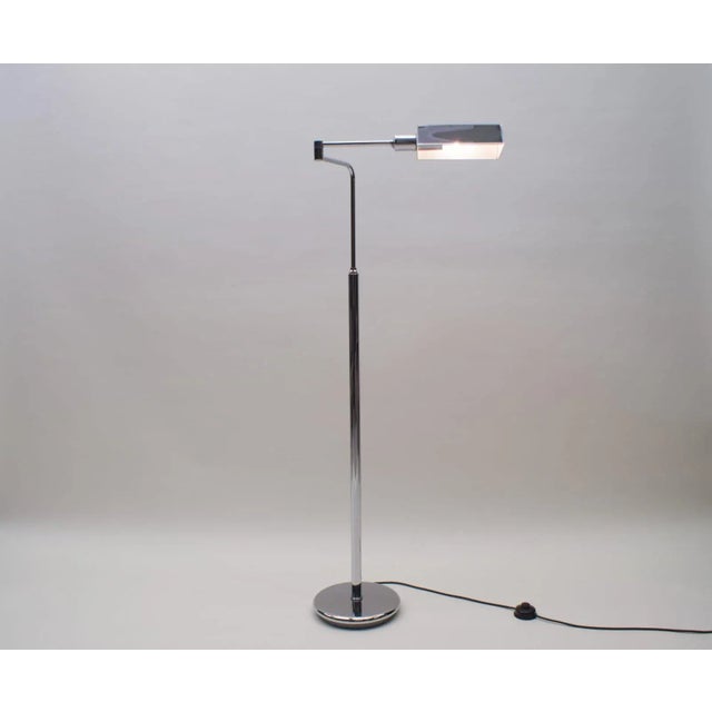 German Chrome Swivel Floor Lamp, 1970s, in Very Good conditions. Designed 1970 to 1979 European Plug (up to 250V).The...