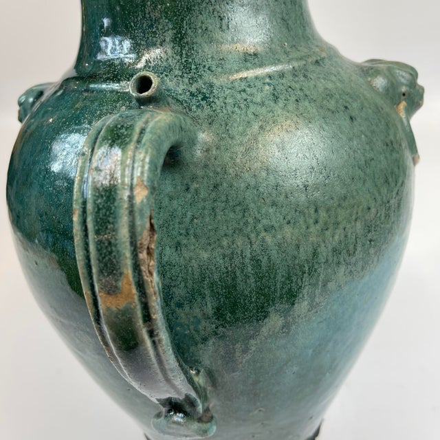 Chinese Ceramic Wine Jug in Turquoise Early 19th Century For Sale - Image 11 of 13