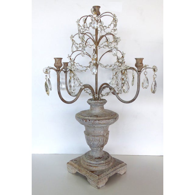 5 Light Candelabras With Crystals A Pair Chairish