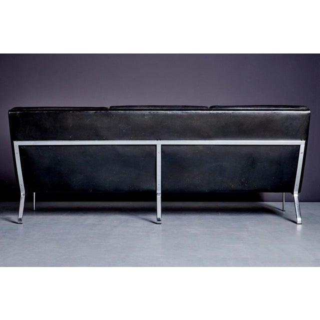 3-Seater Sofa in Black Leather by Horst Brüning Sofa for Kill International, Germany, 1960s For Sale - Image 12 of 16