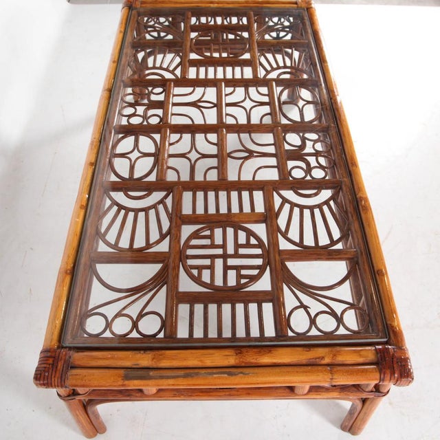 Wood Vintage Rattan Coffee Tables, 1970s, Set of 3 For Sale - Image 7 of 18