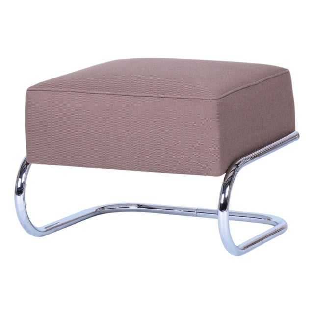 Bauhaus Stool in Chrome and Steel by Robert Slezák, Czech, 1930s For Sale
