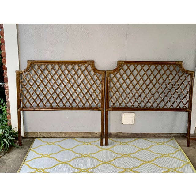 Vintage Chinoiserie Bamboo Rattan Headboards a Pair Chairish