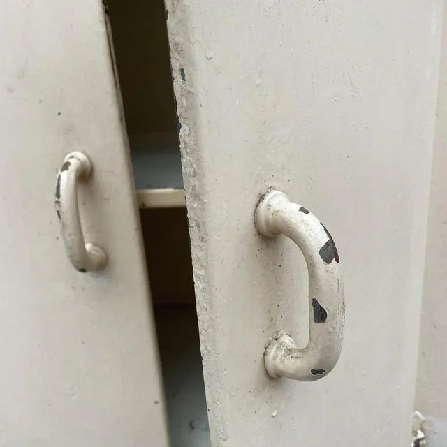 1920s Iron Cabinet with Porcelain Handles, 1920 For Sale - Image 5 of 9
