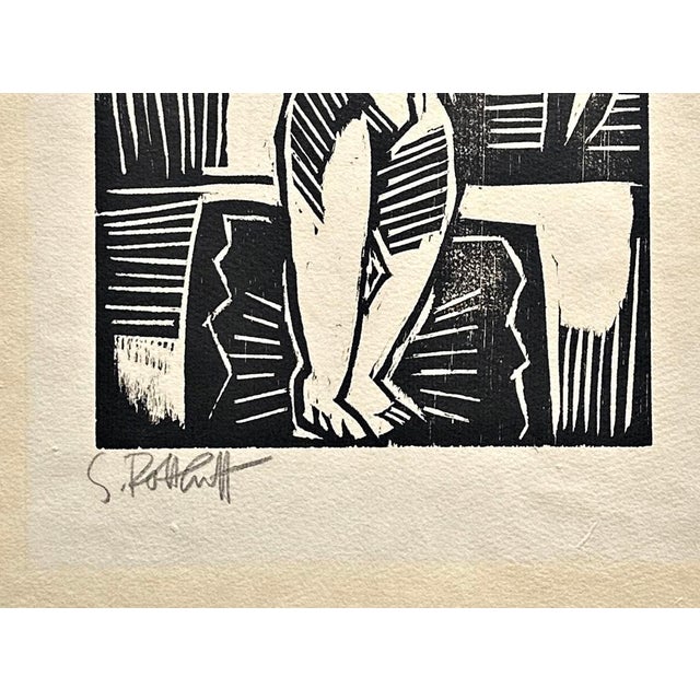 Karl Schmidt Rottluff, Frau auf Teppich, 1915, Hand Signed Woodcut on Handmade Paper For Sale - Image 4 of 7