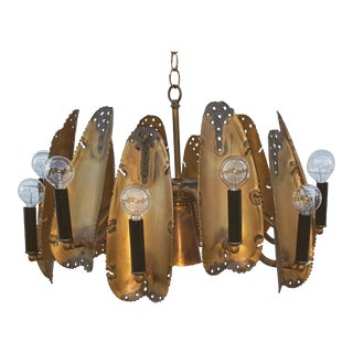 Brutalist Chandelier by Tom Greene for Feldman For Sale