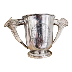 1906 Sterling Silver and Antler Union College Ny Trophy Cup