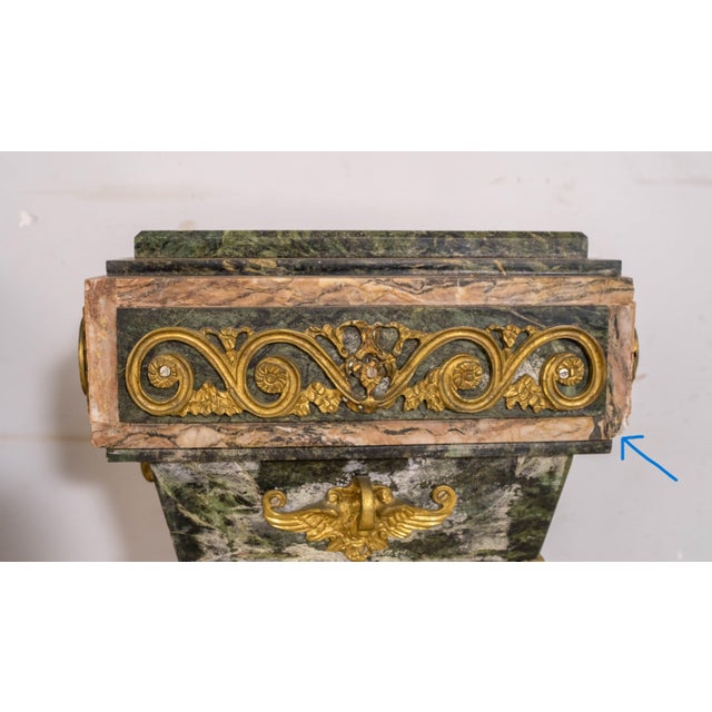 Pair Vintage Marble Pilaster Column Pedestals For Sale - Image 9 of 18