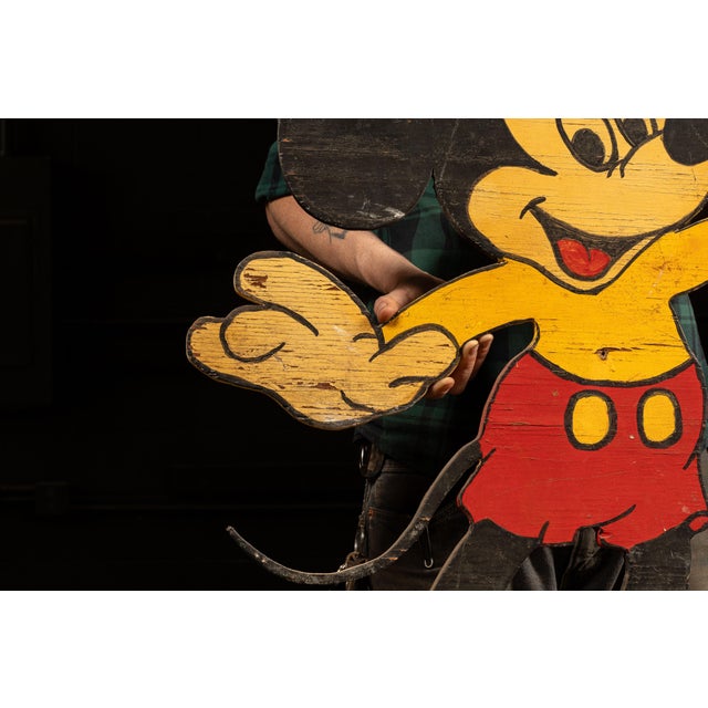 Mickey Mouse and Donald Duck Painted Plywood Wall Figures For Sale In Chicago - Image 6 of 11