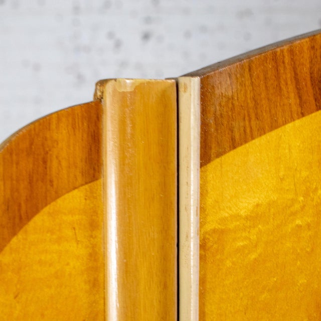 Small Early to Mid-20th Century Vintage English Art Deco Style Wardrobe Burled Maple & Walnut Frame For Sale - Image 12 of 17
