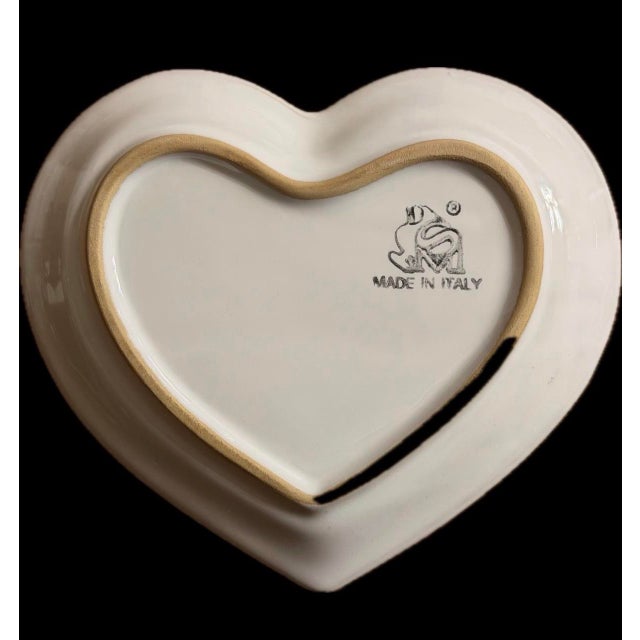 Vintage Italian Deruta Majolica Ceramic Heart Shape Plates - Set of 10 For Sale - Image 9 of 12