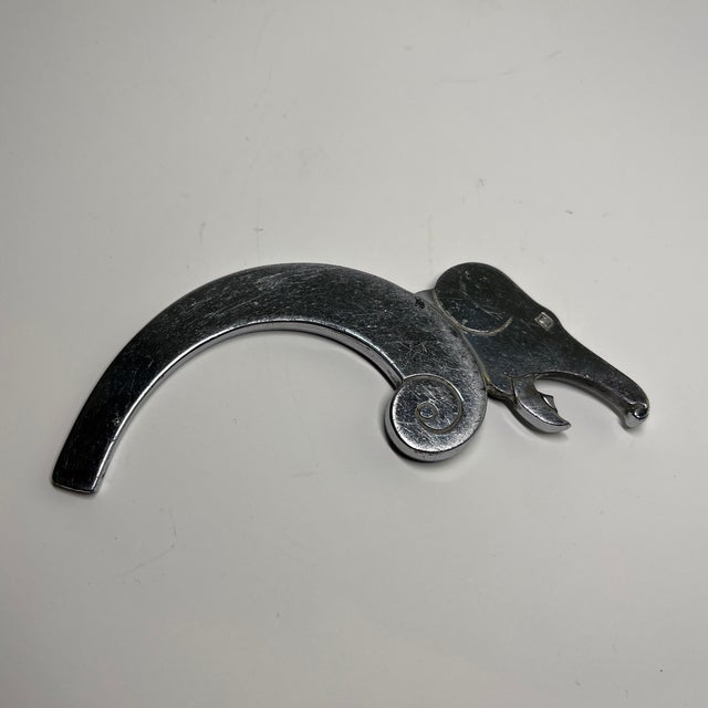 Art Deco 1930s Art Deco Elephant Figural Chrome Bottle Opener For Sale - Image 3 of 5