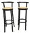 Dialog Stools in Black, Yellow and Blue Imitation Leather from Baumann, 1990, Set of 2 For Sale