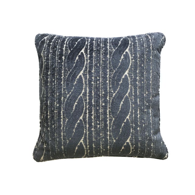 Contemporary The House of Scalamandré Sweater Pillow, Denim For Sale - Image 3 of 3
