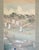 Japanese XXL "Fishing Village" by Yoshika, Taisho Japanese Silk Scroll Painting, in Original Wooden Case For Sale - Image 3 of 18