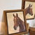 Textile Oil Painting of Thoroughbred Race Horse Chestnut - 1960, by Snow Oil on Canvas Framed For Sale - Image 7 of 7