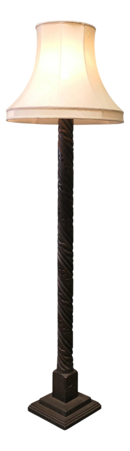Gothic Carved Oak Floor Lamp