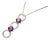 Late 20th Century 14K White Gold Diamond Amethyst Drop Pendant Necklace For Sale