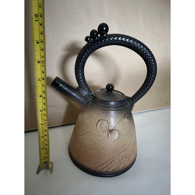 Mark Untener Studio Pottery Teapot With Braided Handle, 1990s For Sale In San Francisco - Image 6 of 6