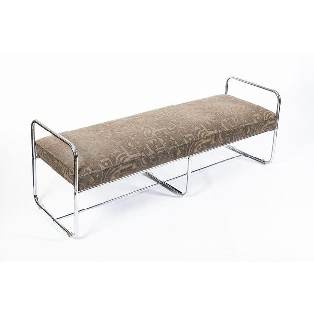 Antique Hoffmann Bauhaus Daybed Bench for Howell, Art Deco Chrome Tubular Steel Bench, 1940s For Sale - Image 14 of 14
